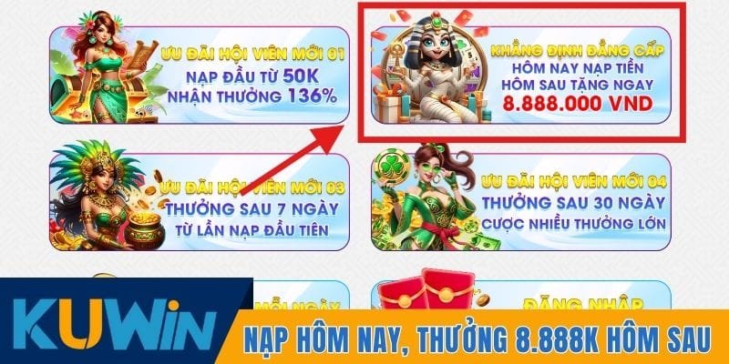 Chương trình thưởng 8.888.000VND hôm sau