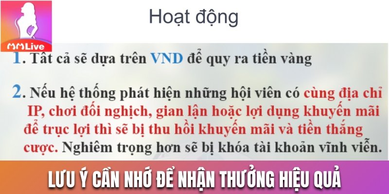 Lưu ý giúp người chơi nhận thưởng tuần hiệu quả